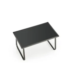 Zestaw ogrodowy CONOR sofa 114 cm dwa fotele 76 cm stolik 75 cm czarno szary