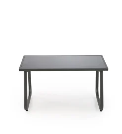 Zestaw ogrodowy CONOR sofa 114 cm dwa fotele 76 cm stolik 75 cm czarno szary