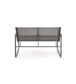 Zestaw ogrodowy CONOR sofa 114 cm dwa fotele 76 cm stolik 75 cm czarno szary
