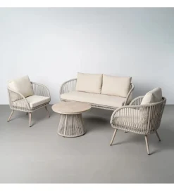 Zestaw ogrodowy DUNA sofa 153 cm dwa fotele 74 cm stolik 66 cm
