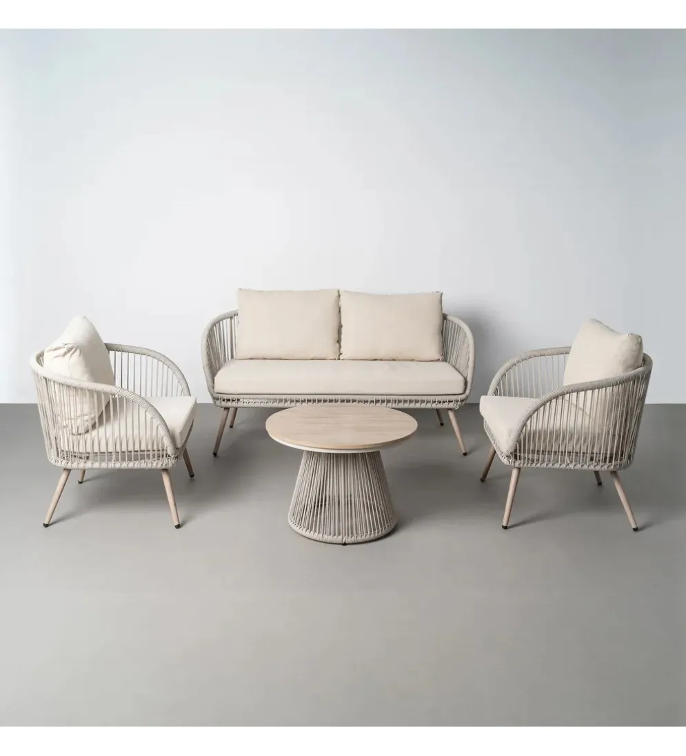Zestaw ogrodowy DUNA sofa 153 cm dwa fotele 74 cm stolik 66 cm