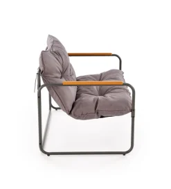 Zestaw ogrodowy HUDSON sofa 116 cm dwa fotele 75 cm ława 68 cm popielaty brązowy
