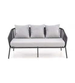 Zestaw ogrodowy ROCCA ciemnoszary - sofa + 2 x fotel + ława