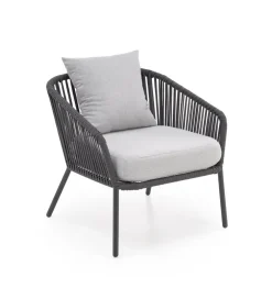 Zestaw ogrodowy ROCCA ciemnoszary - sofa + 2 x fotel + ława