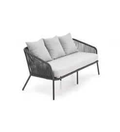 Zestaw ogrodowy ROCCA ciemnoszary - sofa + 2 x fotel + ława