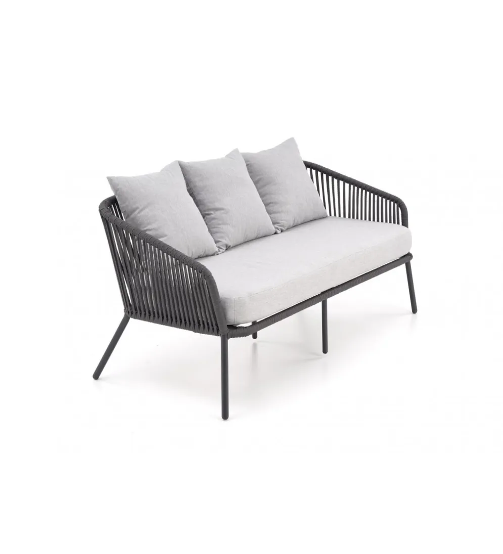 Zestaw ogrodowy ROCCA ciemnoszary - sofa + 2 x fotel + ława