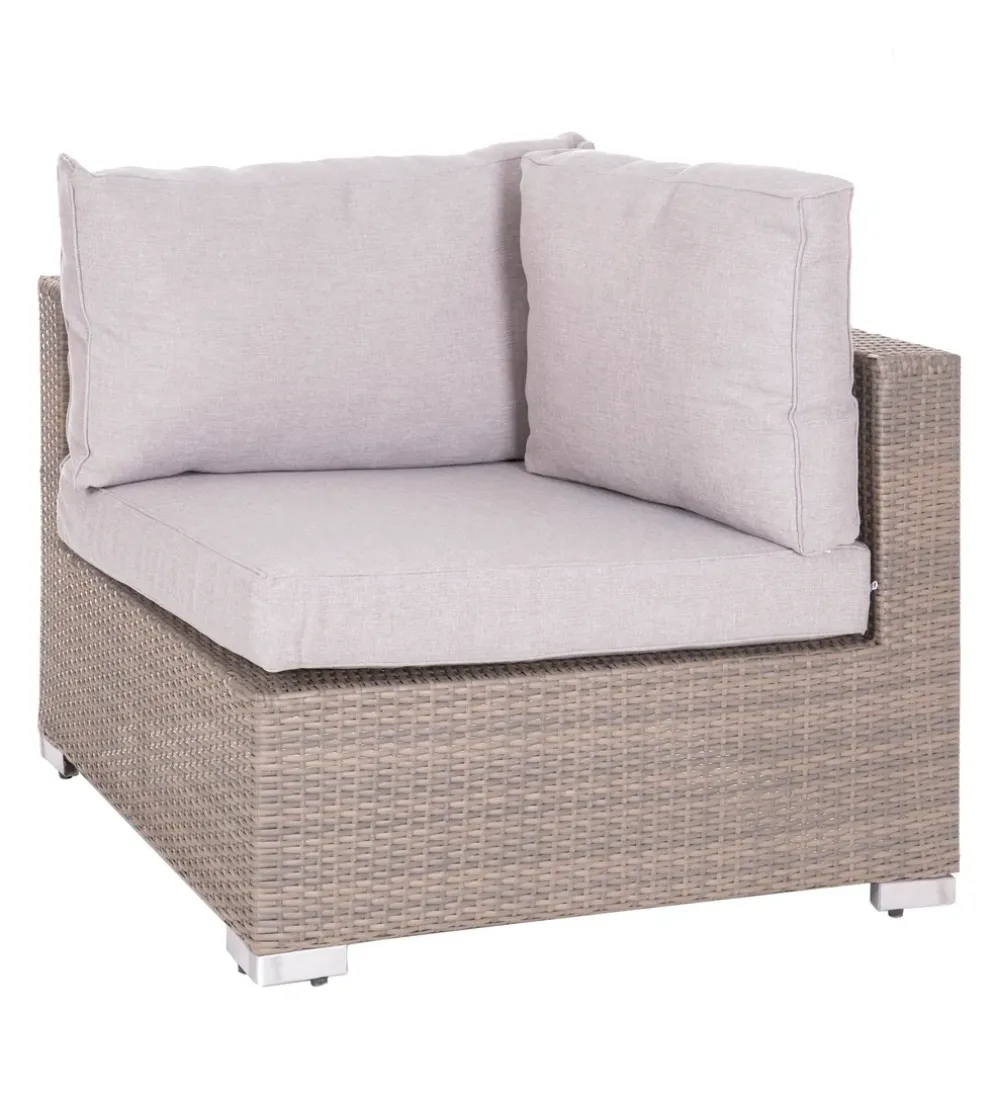 Zestaw ogrodowy TUSERMA 248 cm narożnik 75 cm stolik rattan taupe