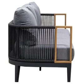 Zestaw ogrodowy TWOSOULME SOFA 198 cm dwa fotele 74 cm i stolik kawowy 128 cm
