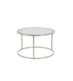 Zestaw 2 stolików kawowych DUARTE 65 cm 75 cm szklane niklowane