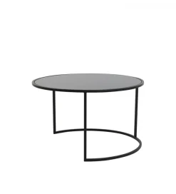 Zestaw 2 stolików kawowych DUARTE 65 cm 75 cm czarne