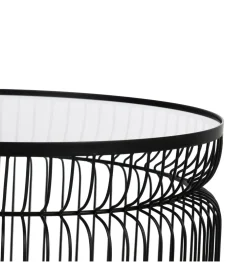 Zestaw 2 stolików kawowych FUKAO 65 cm 53 cm czarne