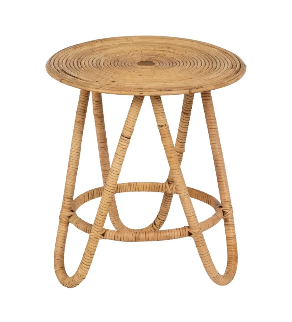 Zestaw 2 stolików kawowych MEGORY 60 cm 39 cm ratan