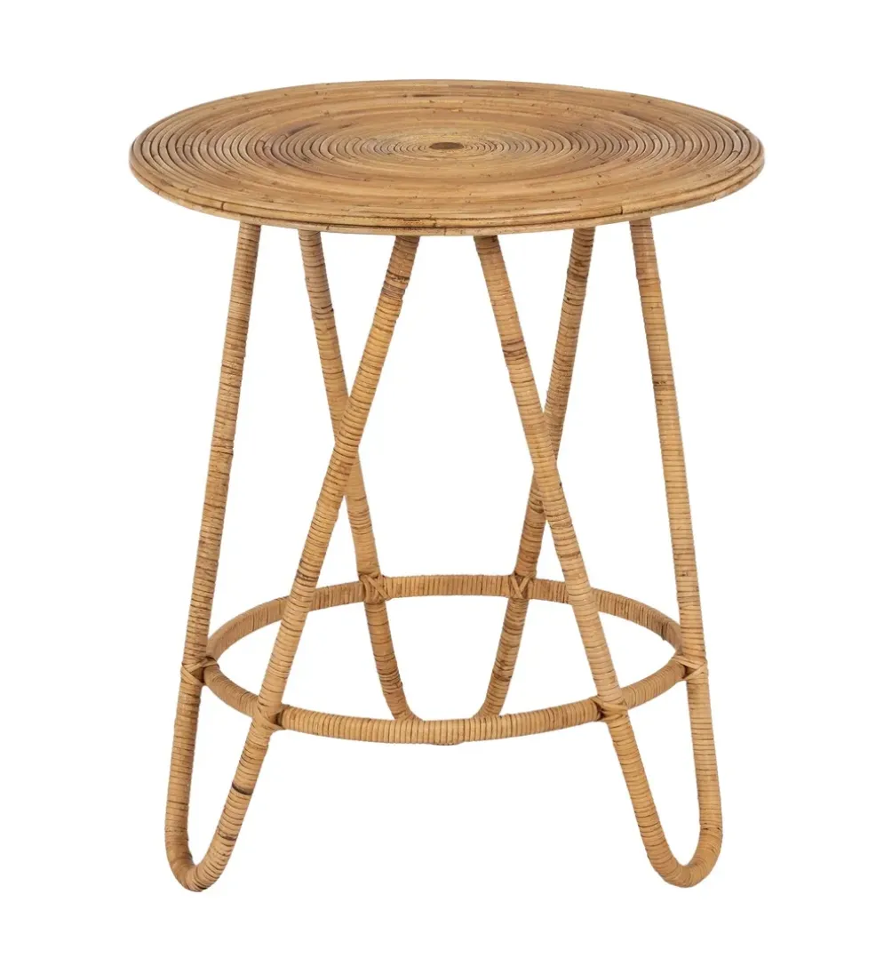 Zestaw 2 stolików kawowych MEGORY 60 cm 39 cm ratan