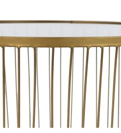 Zestaw 2 stolików kawowych RAG 50 cm 42 cm złote
