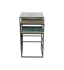 Zestaw 3 stolików kawowych RAY SQUARE 37 cm 43 cm 48 cm