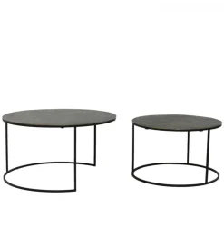 Zestaw 2 stolików kawowych RENGO 61 cm 76 cm antyczny brąz