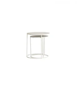 Zestaw 2 stolików kawowych SADAR 50 cm 52 cm białe