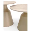 Zestaw 2 stolików kawowych ZURICH 70 cm 50 cm blat trawertyn podstawa kaszmir
