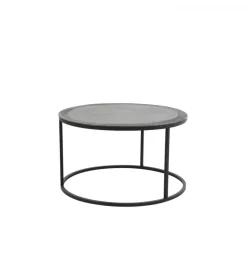 Zestaw 2 stolików TALCA 75 cm 67 cm czarny