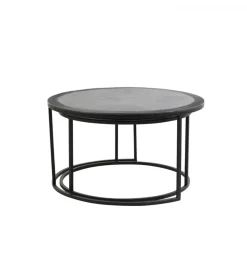 Zestaw 2 stolików TALCA 75 cm 67 cm czarny