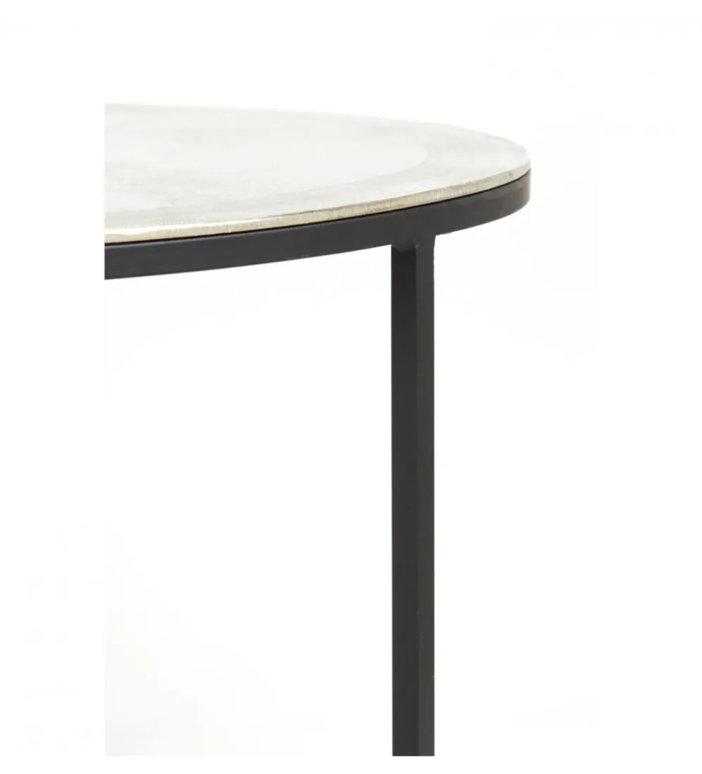 Zestaw 2 stolików TALCA 75 cm 67 cm nikiel