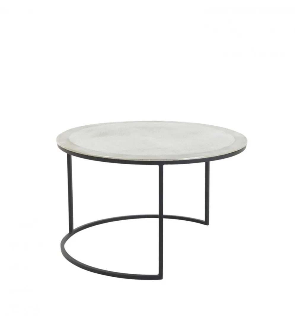 Zestaw 2 stolików TALCA 75 cm 67 cm nikiel
