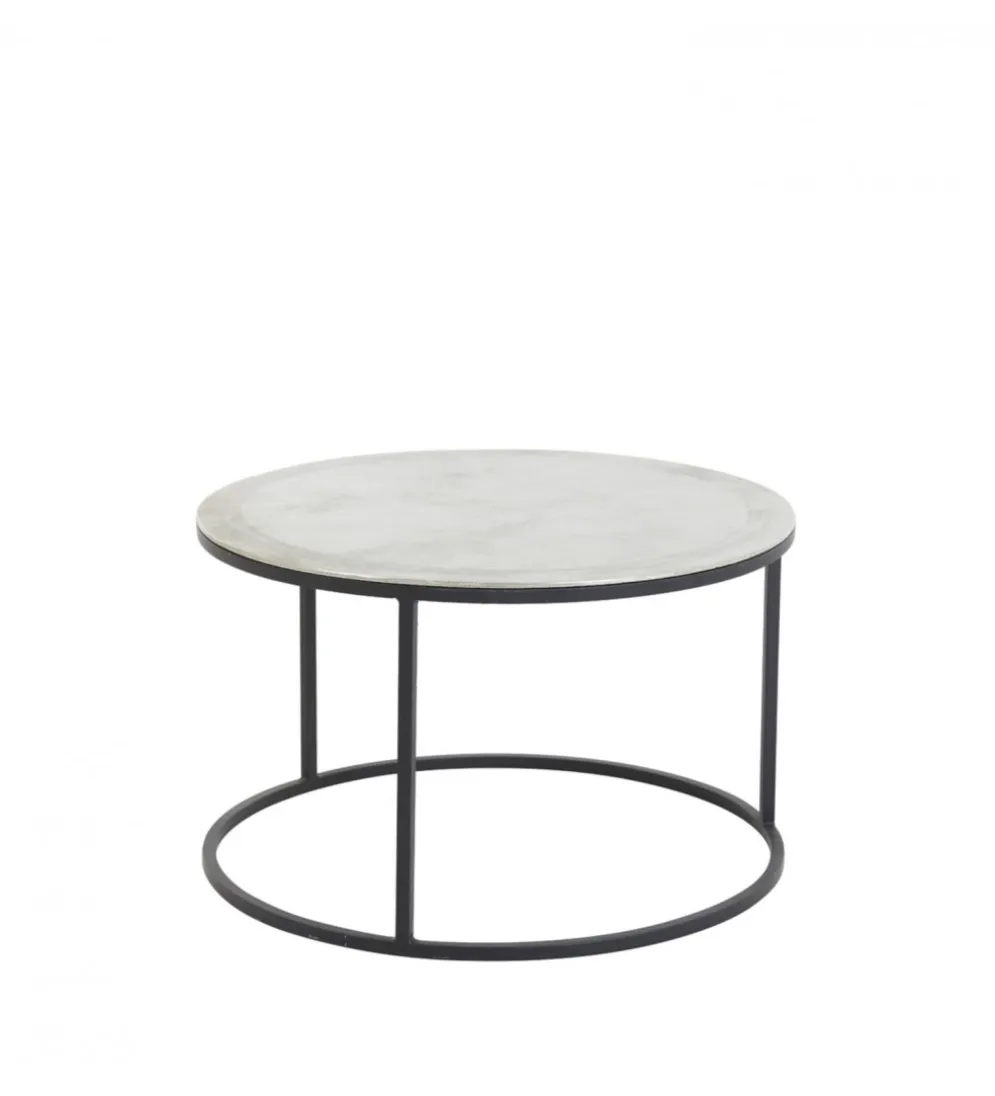 Zestaw 2 stolików TALCA 75 cm 67 cm nikiel